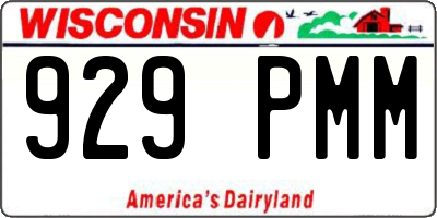 WI license plate 929PMM