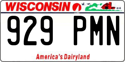 WI license plate 929PMN