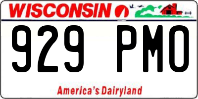 WI license plate 929PMO