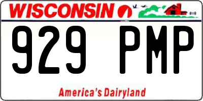 WI license plate 929PMP