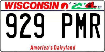 WI license plate 929PMR
