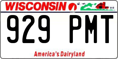 WI license plate 929PMT