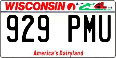 WI license plate 929PMU
