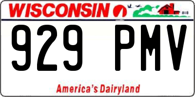 WI license plate 929PMV