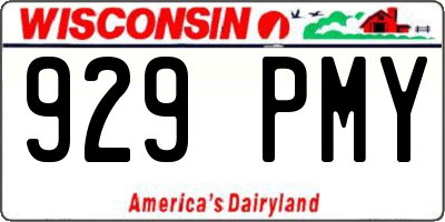 WI license plate 929PMY