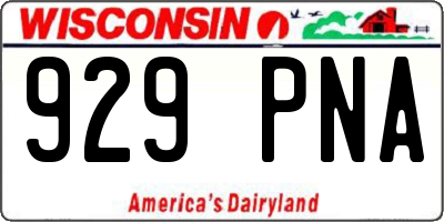 WI license plate 929PNA