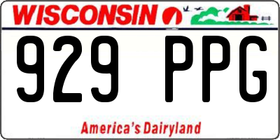 WI license plate 929PPG