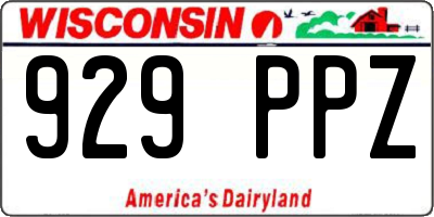 WI license plate 929PPZ
