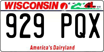 WI license plate 929PQX