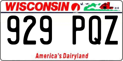 WI license plate 929PQZ
