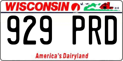 WI license plate 929PRD