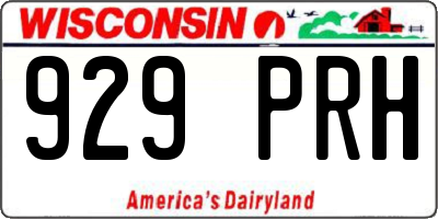 WI license plate 929PRH