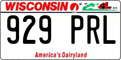 WI license plate 929PRL