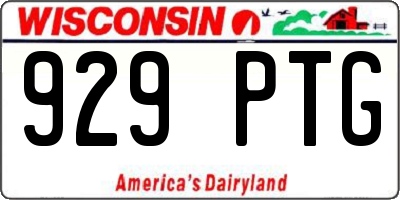 WI license plate 929PTG