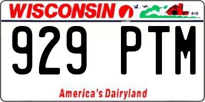 WI license plate 929PTM