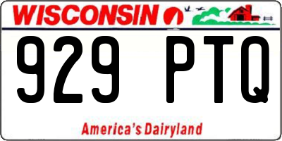 WI license plate 929PTQ