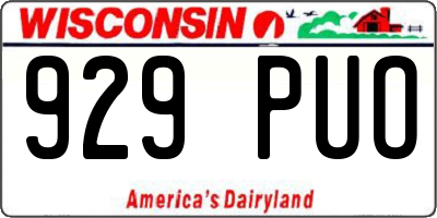 WI license plate 929PUO