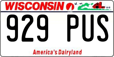 WI license plate 929PUS