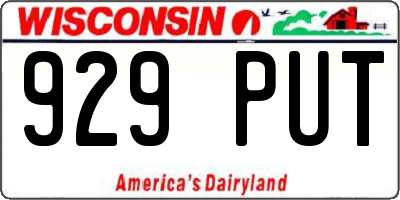 WI license plate 929PUT