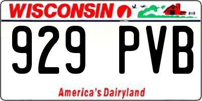 WI license plate 929PVB
