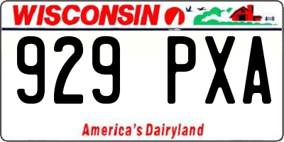 WI license plate 929PXA