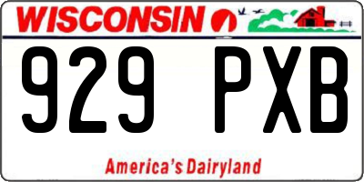 WI license plate 929PXB