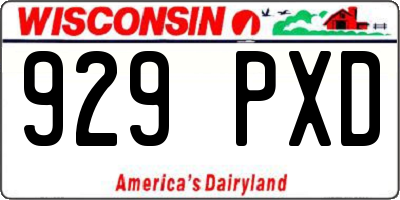 WI license plate 929PXD