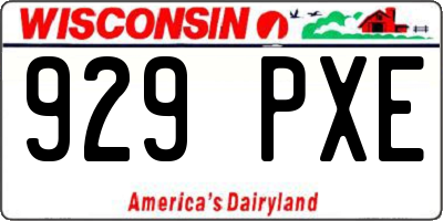 WI license plate 929PXE