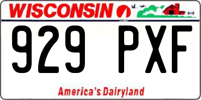 WI license plate 929PXF