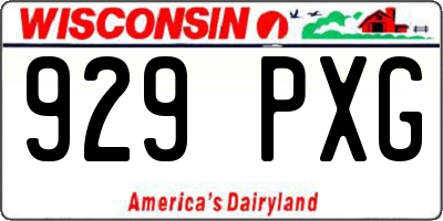 WI license plate 929PXG
