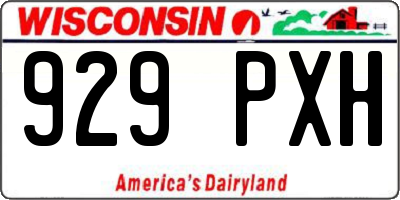 WI license plate 929PXH