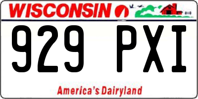 WI license plate 929PXI