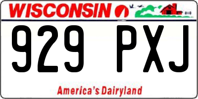 WI license plate 929PXJ