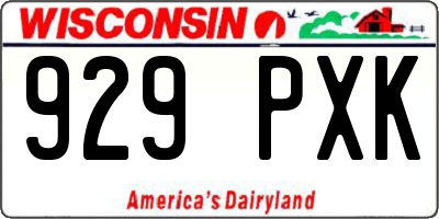 WI license plate 929PXK