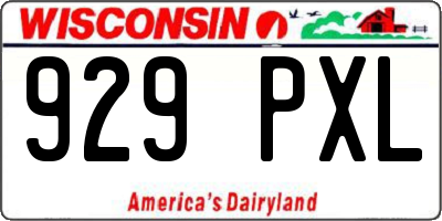 WI license plate 929PXL