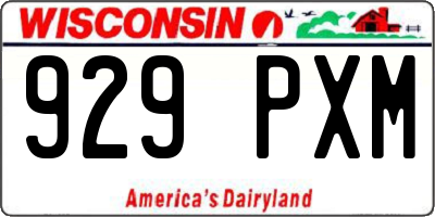 WI license plate 929PXM