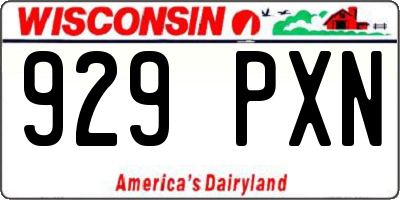 WI license plate 929PXN