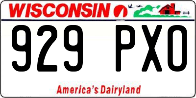 WI license plate 929PXO