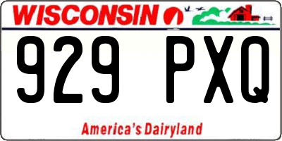 WI license plate 929PXQ