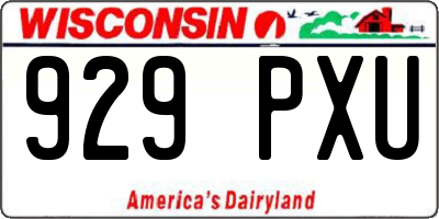 WI license plate 929PXU