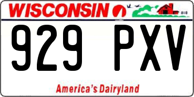 WI license plate 929PXV
