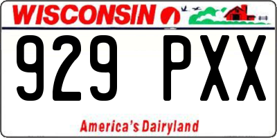WI license plate 929PXX