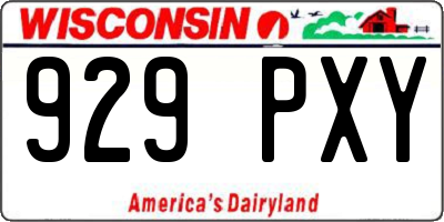 WI license plate 929PXY