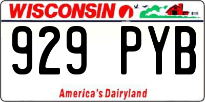 WI license plate 929PYB