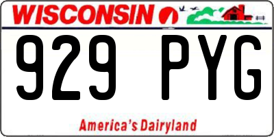 WI license plate 929PYG