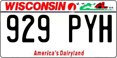 WI license plate 929PYH