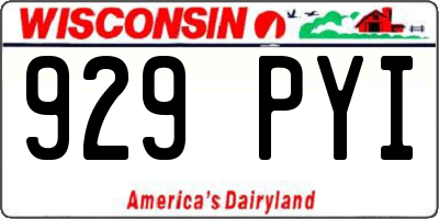 WI license plate 929PYI