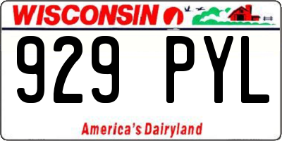 WI license plate 929PYL