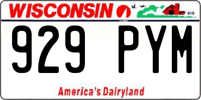 WI license plate 929PYM