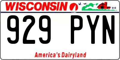 WI license plate 929PYN